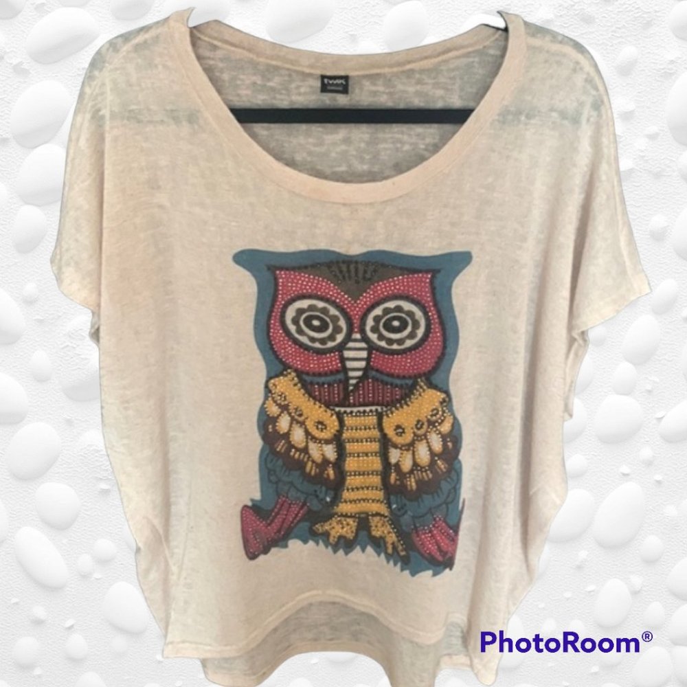 🟣S/M 🦉 Simons owl knit top blouse